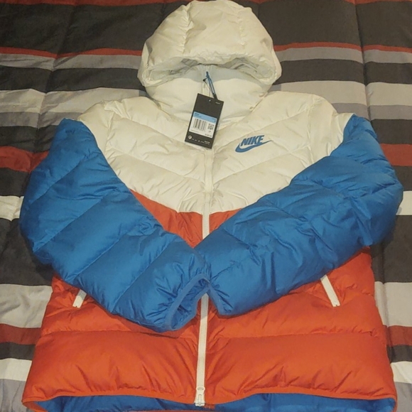 blue nike bubble coat
